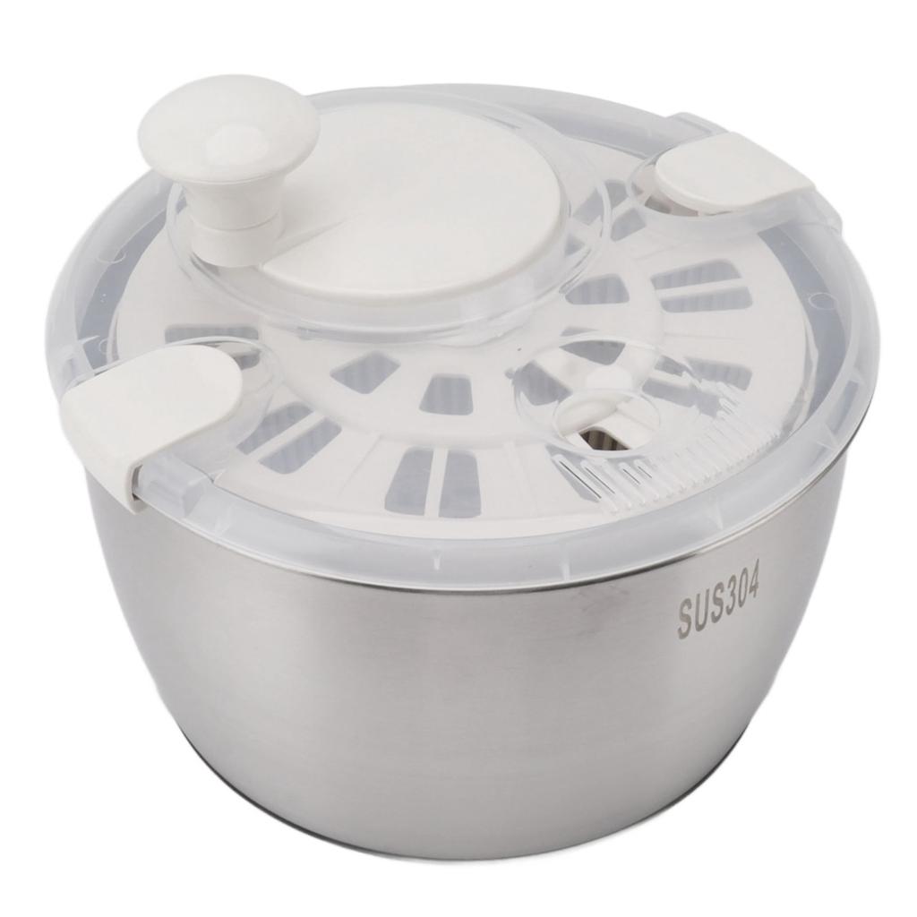 Stainless Steel Salad Spinner Multifunctional Large Capacity Lettuce Spinner Vegetable Dryer Fruit Washer Drain Basket