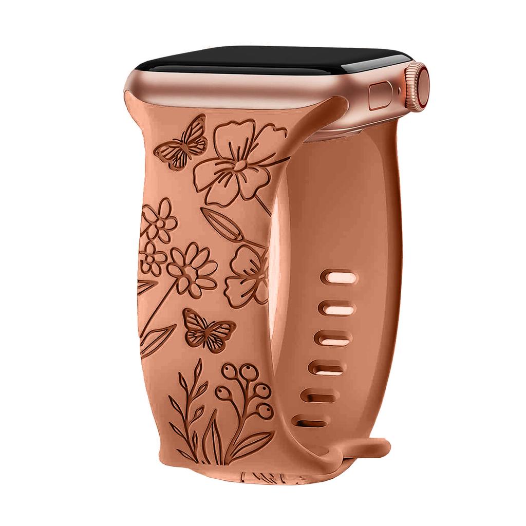 Ремешок для Apple Watch Band 44 мм 40 мм 41 мм 42 45 мм 49 мм 46 мм Браслет с цветочным узором correa iwatch series 10 9 SE 8 Ultra 2 3 11