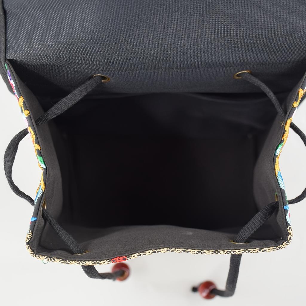 Стильный рюкзак с цветочной вышивкой, женская модная холщовая книжная сумка, модный дорожный рюкзак с клапаном