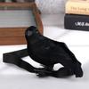 With Shoulder Strap Simulation Black Crow Flocking Plush Crow Toy  Holiday Party Decoration