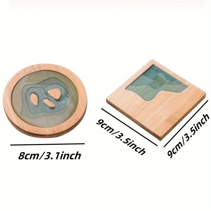 Озеро Морской Стиль Смола Бамбуковая Чайная Подставка, Креативная Подставка для Напитков, Изоляционная Подставка для Стола, Термостойкая Подставка