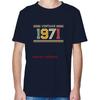 1971 Винтажная Ретро Футболка Подарок на День Рождения Футболка Летняя Хлопковая Новые Рубашки и Футболки Футболки с коротким рукавом Футболка с принтом