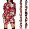 Women's Autumn And Winter Hooded Sweatshirt Dress Print Dress