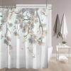 Elegant White Single Panel Pear Blossom Print Shower Curtain | Polyester, Machine Washable, Unlined, Four Seasons Bathroom Decor