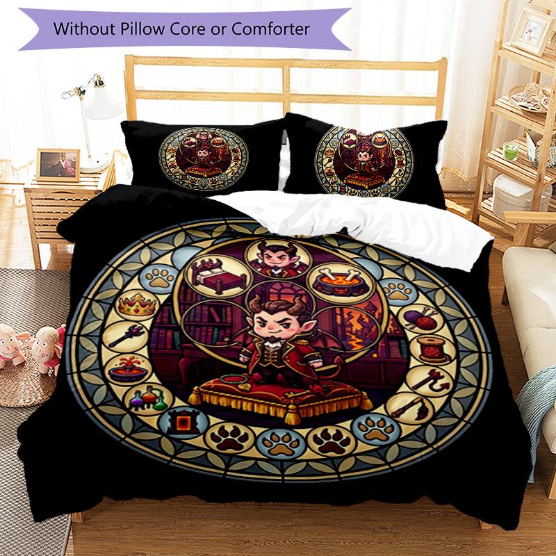 Devils Glass Pattern Bedding,Quilt Set Quilt Cover Pillowcase Home Birthday Gift (1*duvet cover+2*pillowcase,without core)