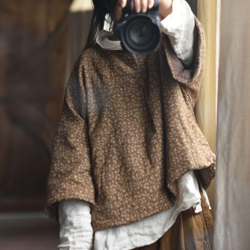 Johnature Женские парки с винтажным принтом и цветочным принтом, зимние пальто с v-образным вырезом и длинными рукавами, плюс хлопковые женские парки в китайском стиле