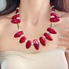 Acrylic Blurred Irregular Oval Necklace Exaggerated Fashion Personality Necklace Candy Color Light Luxury High-end Decorative Accessory