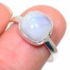 Natural Rainbow Moonstone Gemstone 925 Solid Sterling Silver Gift Ring S.9 D6C47