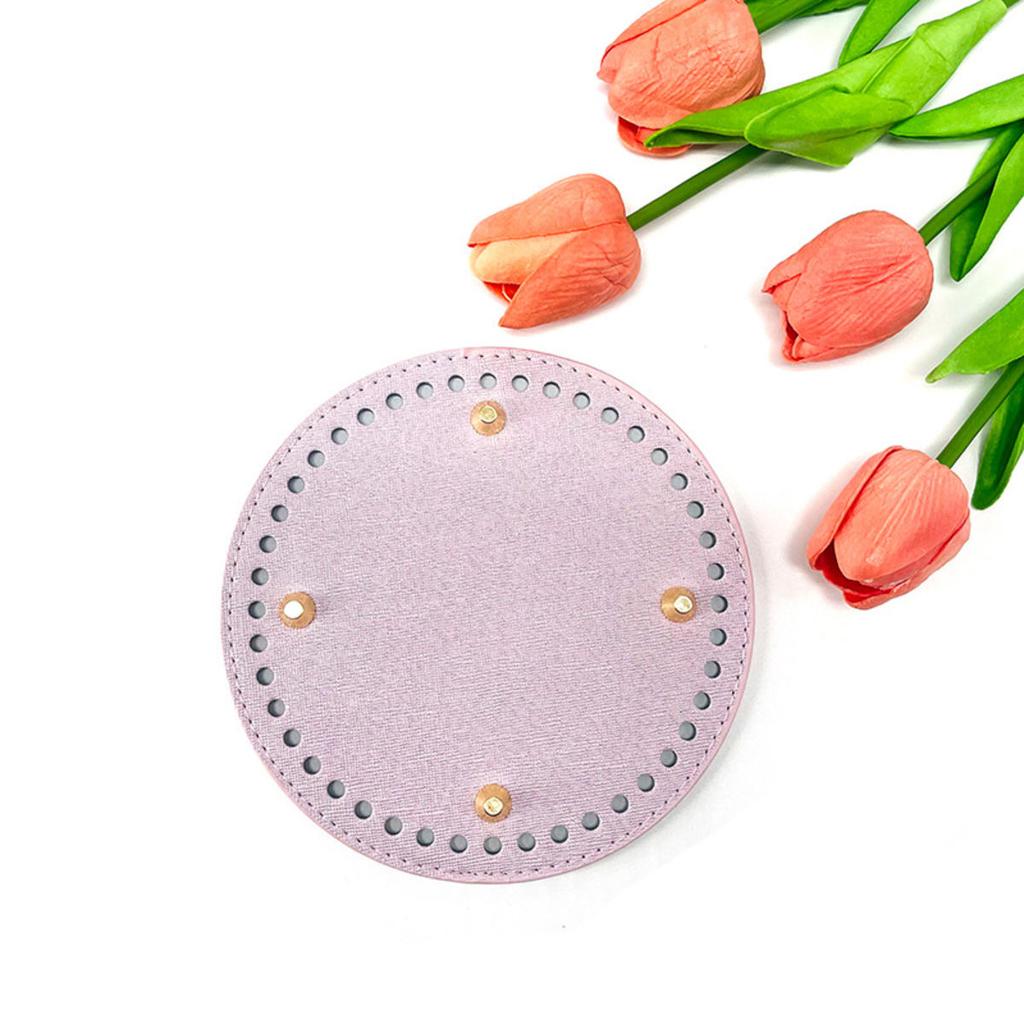 15*15cm Round Bottom For Knitted Bag PU Leather Bag Base with Holes Handmade DIY Crochet Bag Bottom Accessories