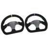 13inch 330mm Type D Steering Wheel Suede Steering Wheel Flat Game Steering Wheel  Blue Yellow Ring