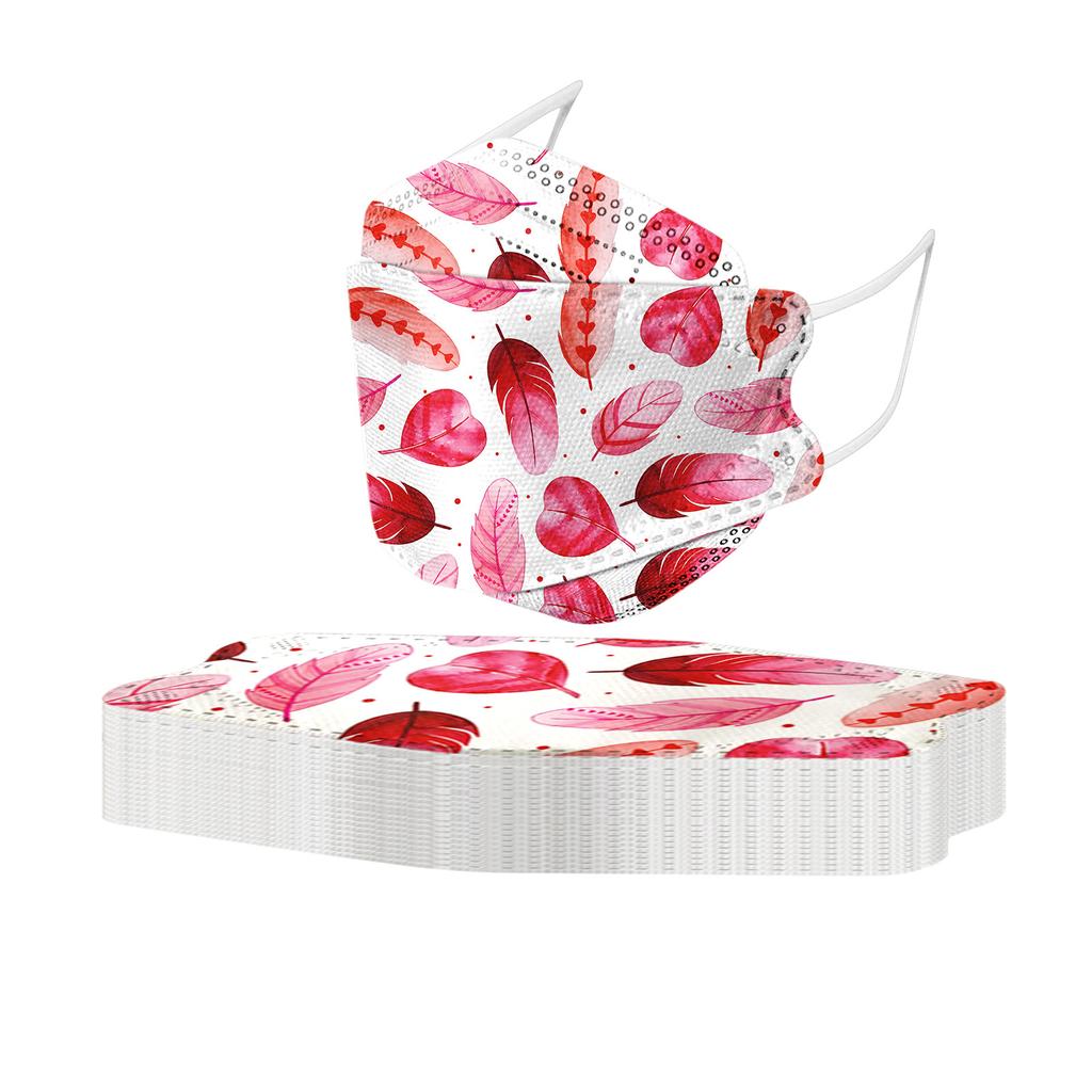 20 шт., унисекс, для взрослых, с принтом перьев, уличная маска, защитная одноразовая маска для лица