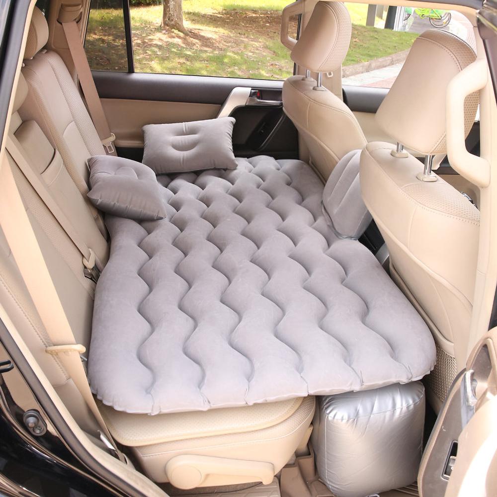 Airbed Car Seat Mattress Air Inflation Sofa Multifunction with Bag Repair Outfit 2 Pillows for Sleep Rest