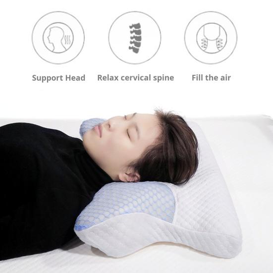 Подушка с эффектом памяти, медленный отскок, эластичная, облегчающая боль в шее, охлаждающая, шелковистая