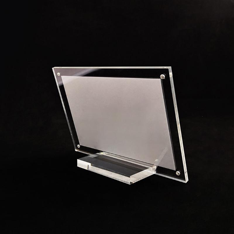 Acrylic Table Card Sign  Display Stand Picture 1pc Photo Frame W/ Base