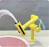 Tuqiu Yellow Rainfall Basin Faucet Bathroom Sink Faucet Multi functions Rotation Sink Faucet Basin Tap Hot Cold Mixer Tap Crane