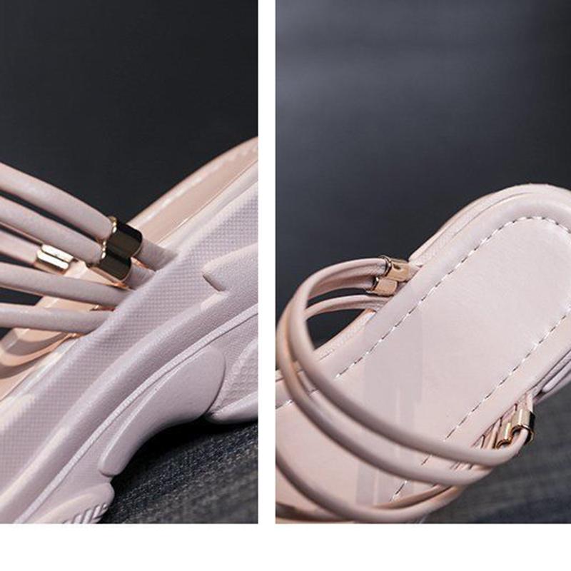 Two Wear Sandals Women's All-match Thick Bottom Heightening Light and Comfortable Outer Wear Sandals and Slippers Pearl Decoration