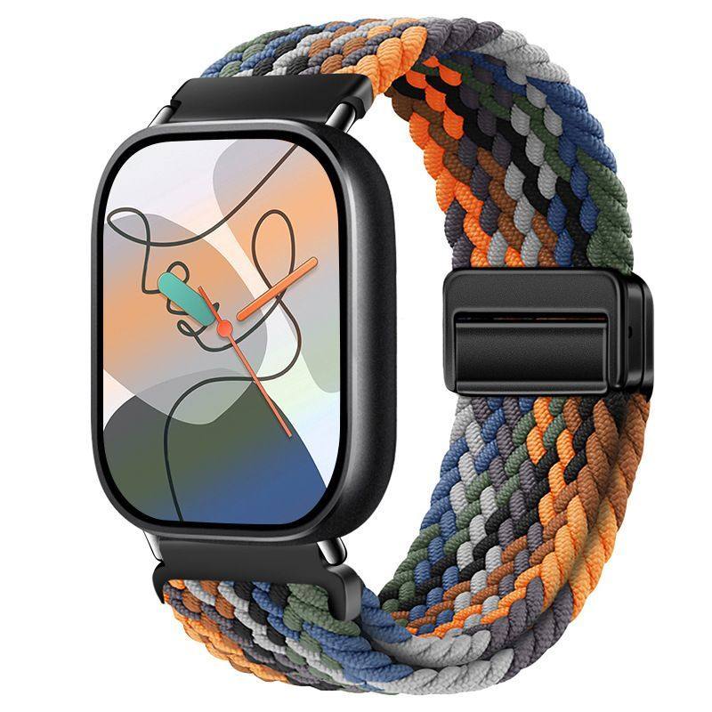 Для Redmi Watch 6/5/4 XiaoMi Mi Band 8 Pro Магнитный плетеный нейлоновый ремешок с быстросъемными креплениями, регулируемый, дышащий, спортивный браслет