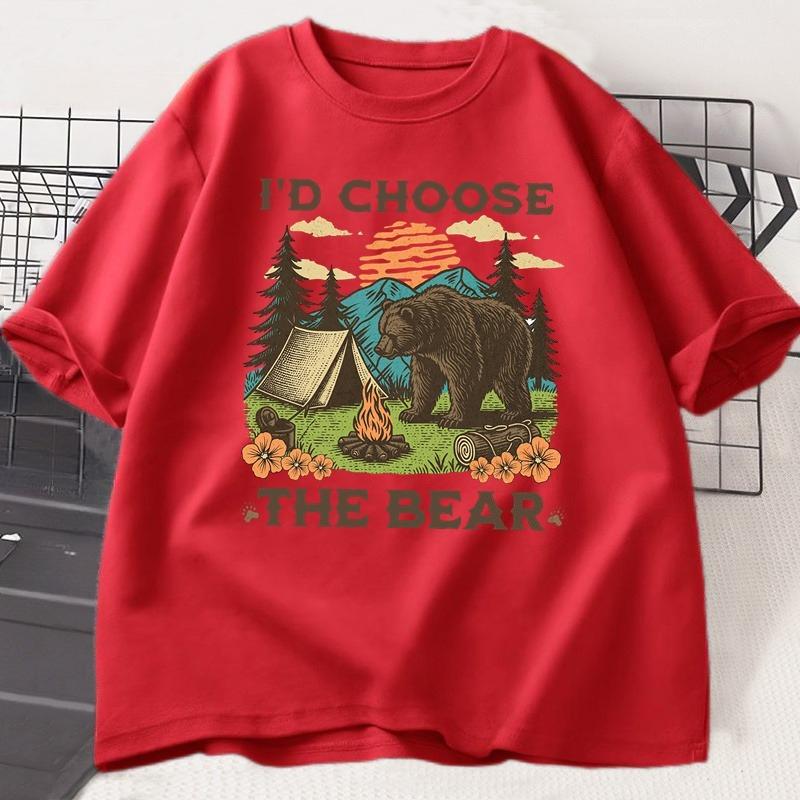 I Choose The Bear Womens Rights Tshirt Bear Vs Unisex Funny TShirt Female EmpowerUnisext Round Neck Short Sleeve Tees Womens Clothes