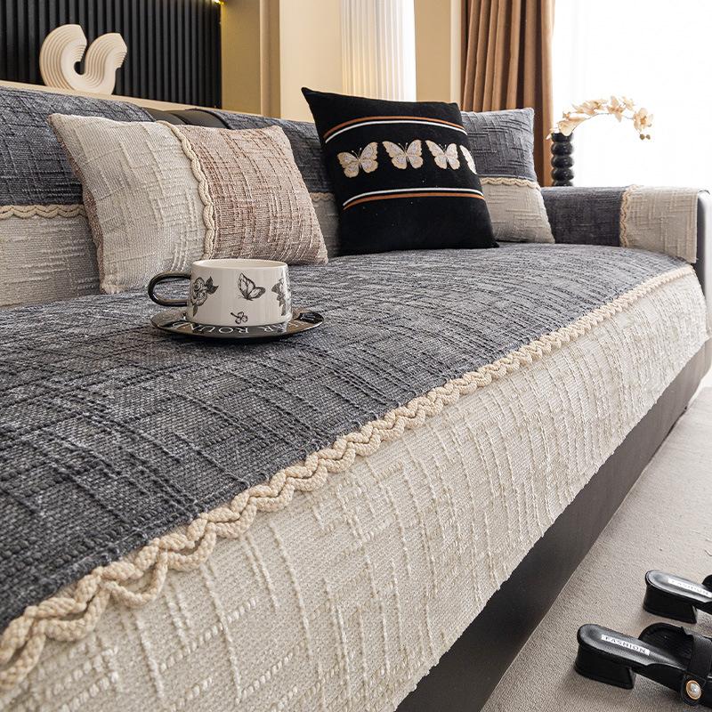 Универсальная подушка для дивана Chenier на четыре сезона, простая кремовая накидка на диван в стиле вафли для гостиной, нескользящая накидка на диван