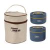 Bento Lunch Box Round with Lid Bag Leakage Proof Stainless Steel Safe Large Capacity Easy Clean