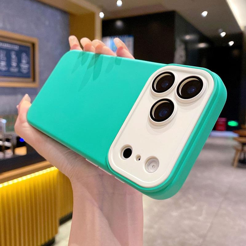 Чехол для телефона с защитой камеры, контрастный цвет, для IPhone 17 Pro Max 16 15 14 13 12 11, силиконовый ТПУ, мягкая задняя крышка