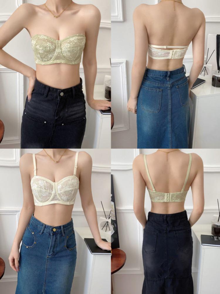 Бюстгальтер без бретелек с защитой от провисания для большой груди, маленький размер, ультратонкий, нескользящий, невидимый топ-труба