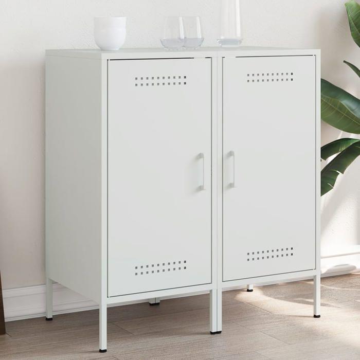 VidaXL Buffets 2 pcs, Armoires avec Pieds, Placards avec Porte, Meubles de Rangement Salon Chambre à Coucher, Blanc 36x39x79 843023