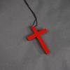 Black Hip Hop Necklace Punk Gothic Sweater Chain Vintage Wood Cross Pendants Necklace  Gifts