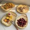 Корзина для хранения хлеба, корзина для овощей и продуктов, круглая корзина для закусок, бамбуковый сервировочный поднос для фруктов и овощей