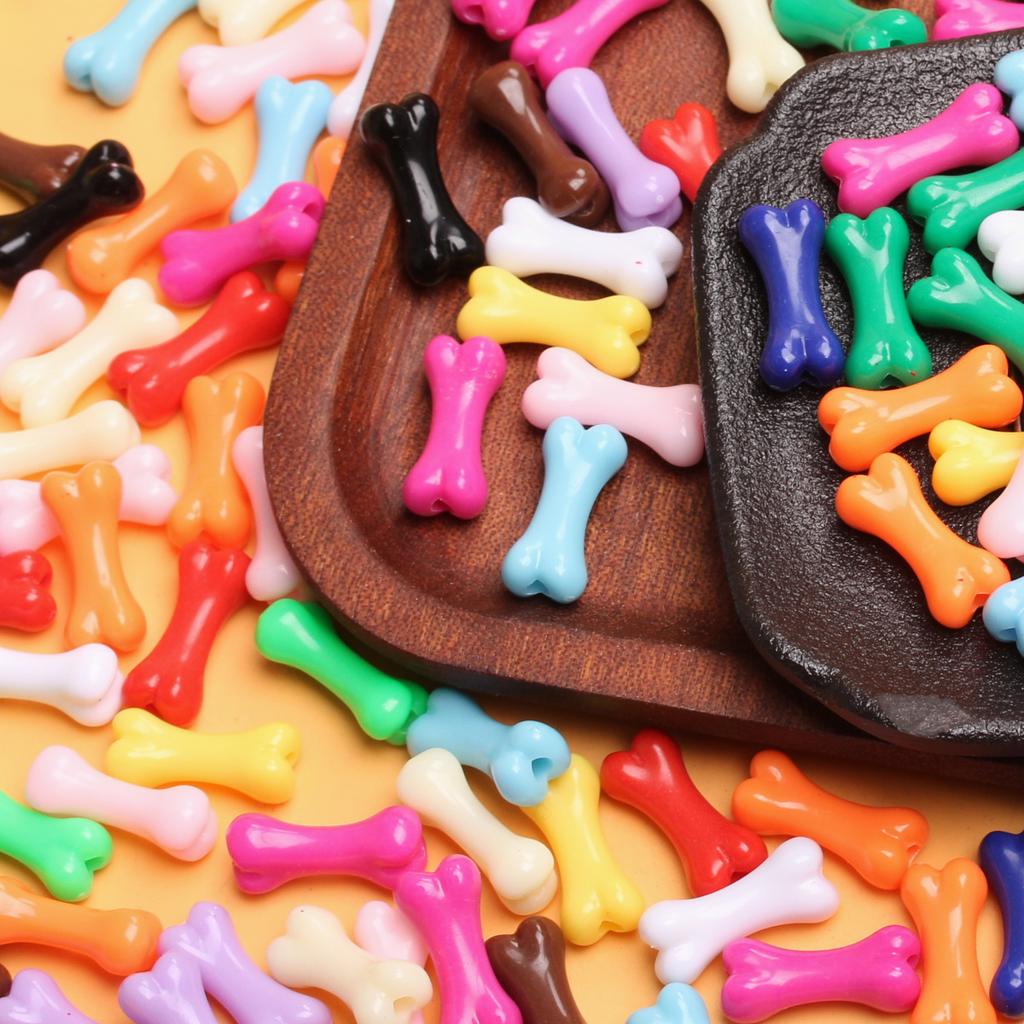 Colored bones 20Pcs Fashion Beads Acrylic bead Handmade Materials 8.6*20mm  Accessories