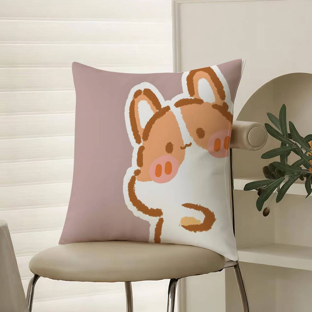 Surprise Animals In The Twelve Zodiac Signs Pillow Case Comfort Sofa Bed Silky elegant Invisible zipper Decorative cushion cover