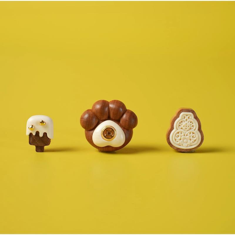 Майсурский сандал Инкрустированный Изысканные китайские аксессуары для мороженого Лев и Медведь