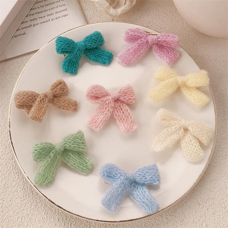 2 шт., сладкие, милые, красочные, осенне-зимние, заколки-банты, модные, допаминовые, боковые зажимы для женщин и девочек, кавайные аксессуары для волос, подарки