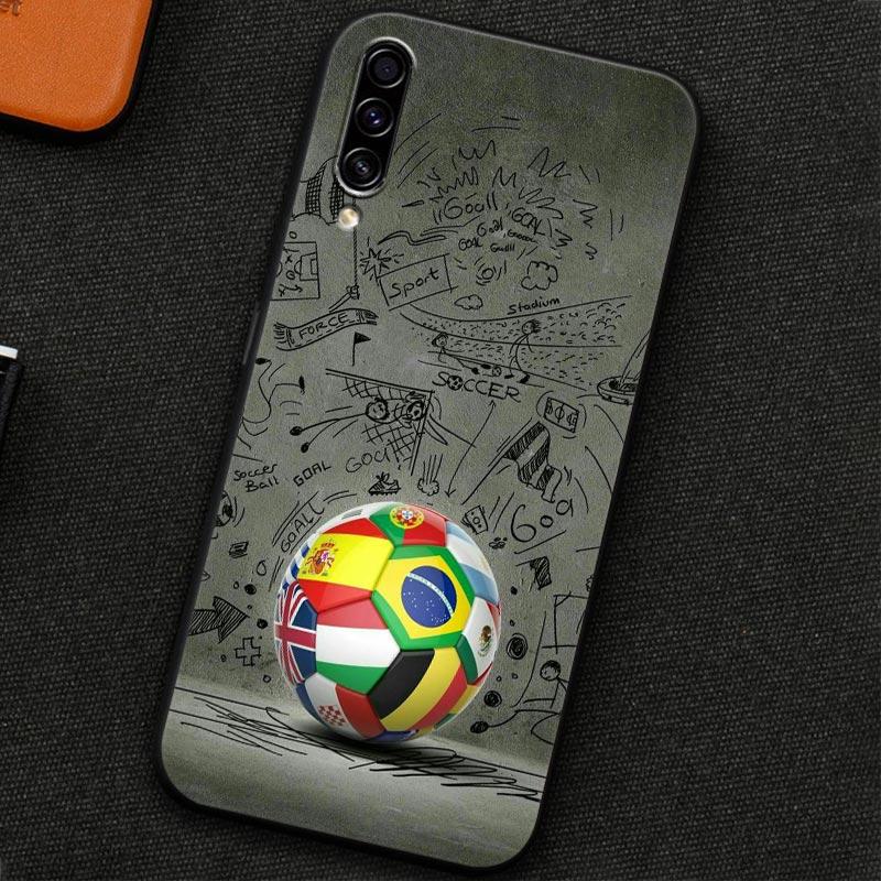Мягкий чехол для Samsung Galaxy A30 A30S A50 A50S A10S A70 A20S A10 A40 A7 A9 2018 Силиконовая задняя крышка Футбольная страсть Футбольный мяч