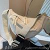 Solid Color Large Capacity Crossbody Bag Women's 2025 New Casual Lightweight Korean Shoulder Bag Lazy Commuter Tote Bag