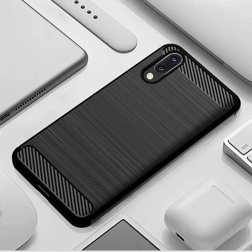 Противоударный силиконовый чехол для Huawei P20 Мягкий чехол из углеродного волокна для телефона P20 Матовые защитные задние чехлы Coque Fundas