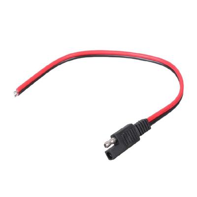 Кабель питания 14AWG с разъемами SAE на 2 контакта с оголенными лужеными проводами. Универсальные разъемы для автомобильных систем зарядки и освещения.