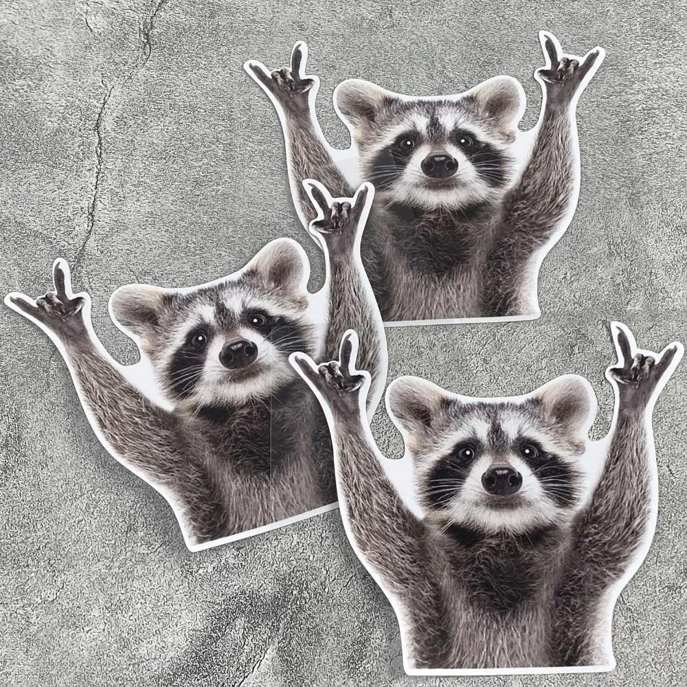Funny Raccoon Motorcycle Stickers Cartoon Waterproof Fuel Tank Decoration Accessories Motorbike Body Durable Vinyl Decals