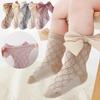 0-3Years Baby Girl Socks Spring Summer Toddler Bow Cotton Mesh Lace Baby Knee Socks Middle Tube Infant Baby Princess Long Socks