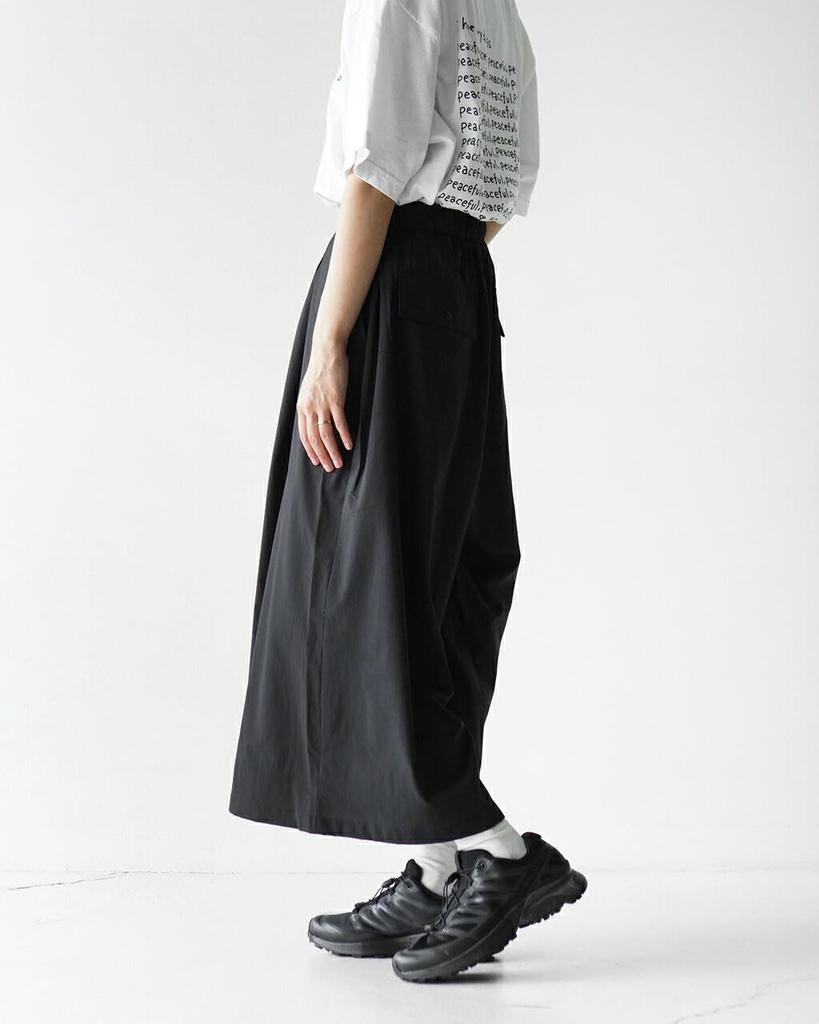 NANGA EXCURSION Wide UV Wide Women's Pants, Flared, Lightweight, Quick-Drying, Protection, Fit, N2501-1D409B, WM/BLK