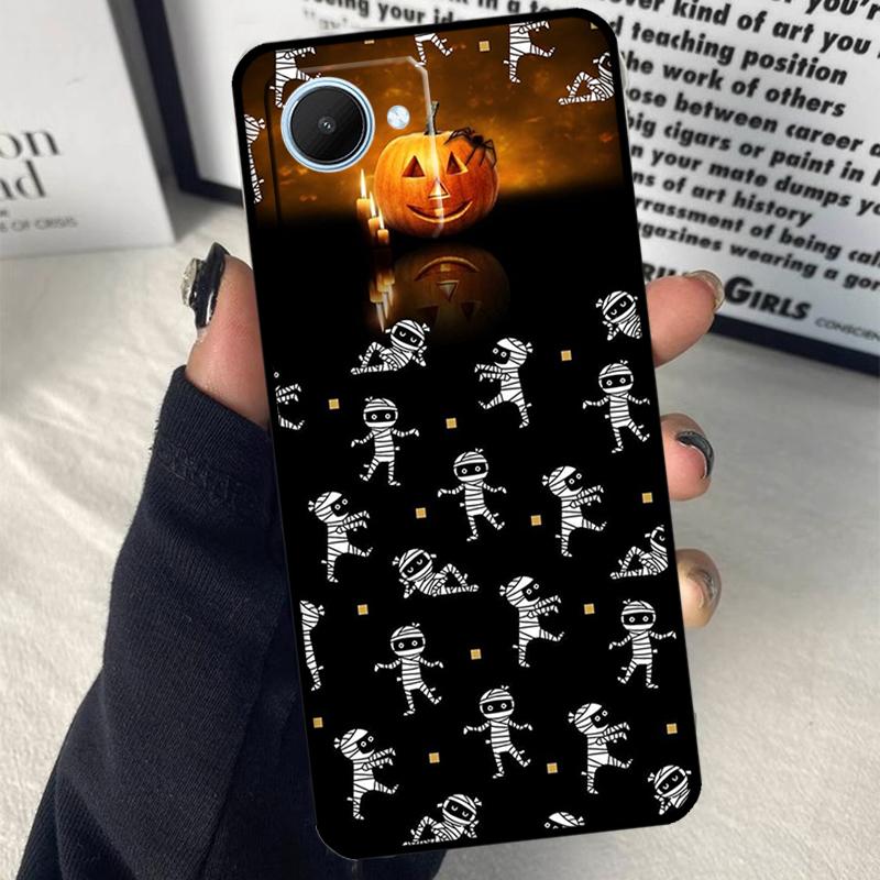 Чехол на Хэллоуин Тыква Призрак Мумия для Realme C55 C75 C67 C63 C51 C61 C53 C35 C65 C71 11 12 13 14 Pro Plus GT6 GT7 15 Pro