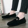 Doudou Shoes Men's Summer Driving Casual Leather Shoes British Spiritual Society Guy Lazy Breathable Loafers
