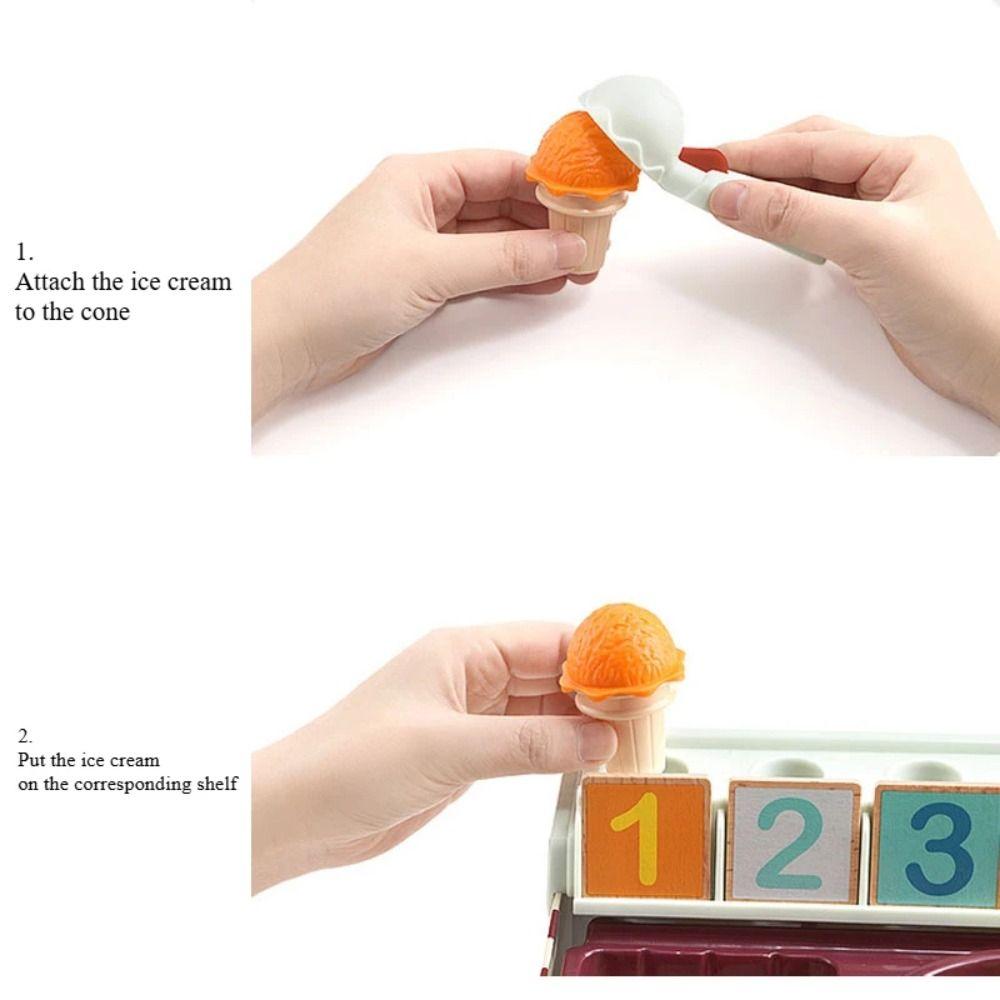 Plastic Pretend Play Food Toy Interactive Math Learning Toy Kids Ice Cream Play Set  Kids Children