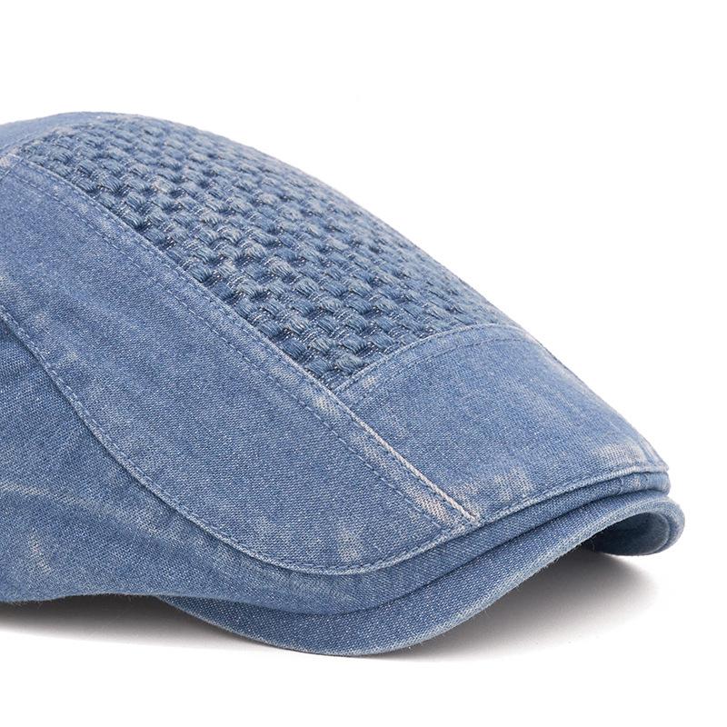 Autumn Denim Forward Cap Women's Beret Painter's Cap British Duck Tongue Men Newsboy Cap