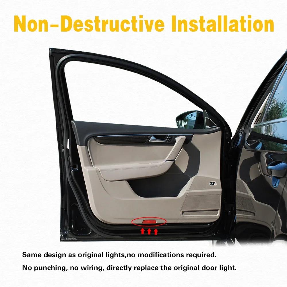 ZDFVU1 2/4P LED Car Door Logo Projector Light Accessories for VW R Golf 5 6 7 GTI GTD GTE Touareg CC Passat B6 B7 B8 B9 C6 C7 C8 Tiguan