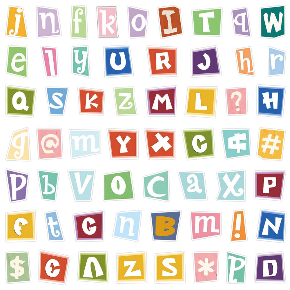 55 Английских Букв Граффити Наклейки Декоративные Стикеры для Скутера Блокнота DIY Мультяшные Наклейки