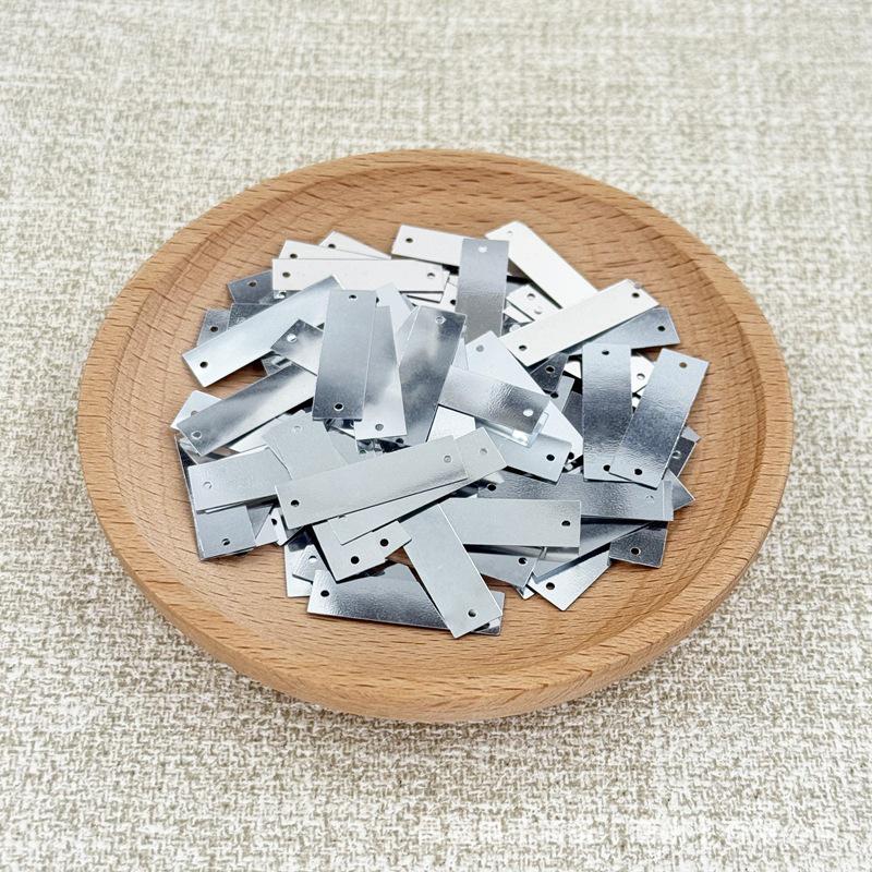 Прямоугольные пайетки 7×25 мм с двумя отверстиями для DIY-украшений и аксессуаров для свадебных платьев
