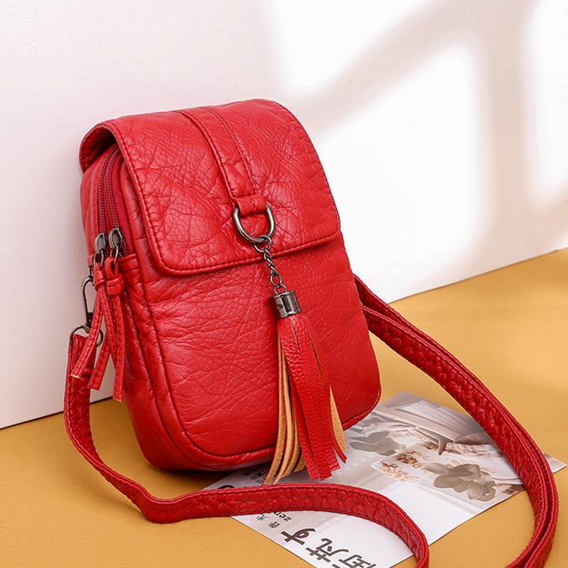 Yogodlns Винтажная сумка через плечо с кисточками для женщин, сумка через плечо из искусственной кожи, кошелек для телефона, модная маленькая квадратная сумка, мини-сумка-мессенджер