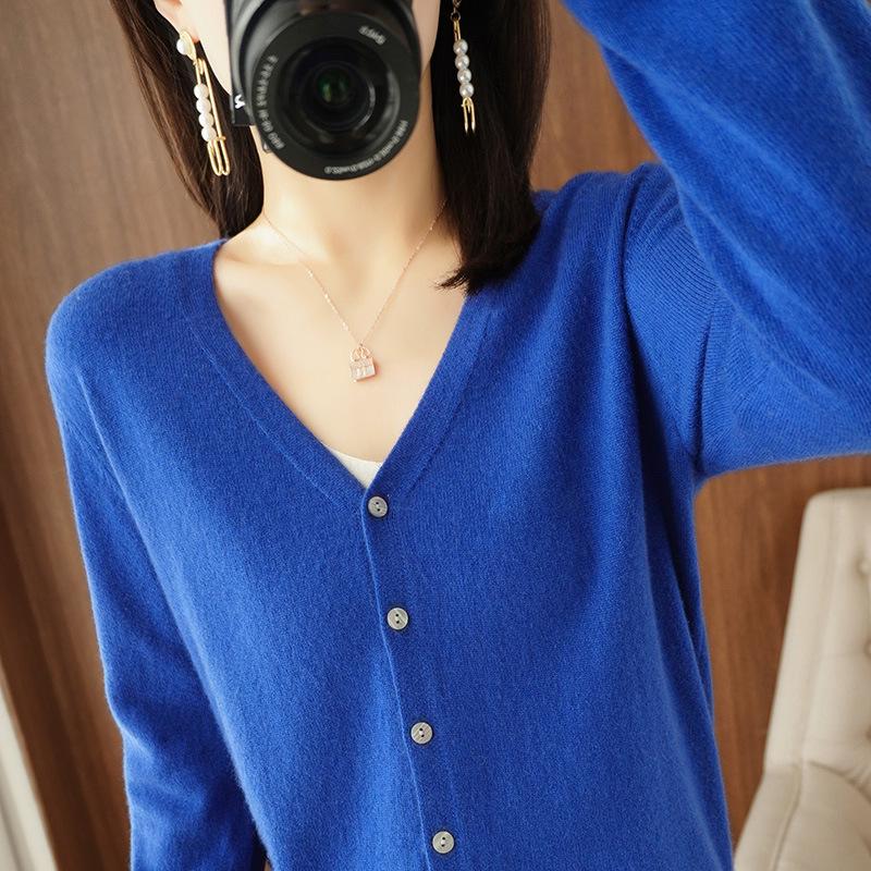 Женские кардиганы, осенне-зимний однобортный трикотаж, теплый вязаный кардиган с длинными рукавами, корейский модный весенний повседневный свитер