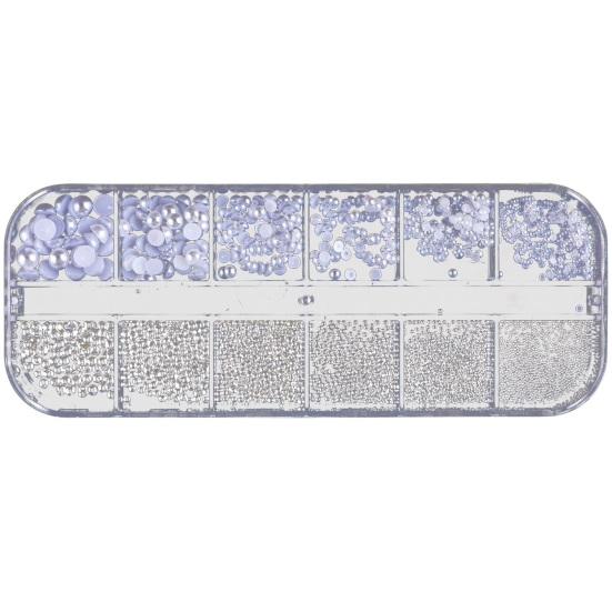 1 коробка, 12 сеток, набор бусин для дизайна ногтей с искусственным жемчугом, набор для украшения ногтей «сделай сам», Ins Style, для потрясающего дизайна